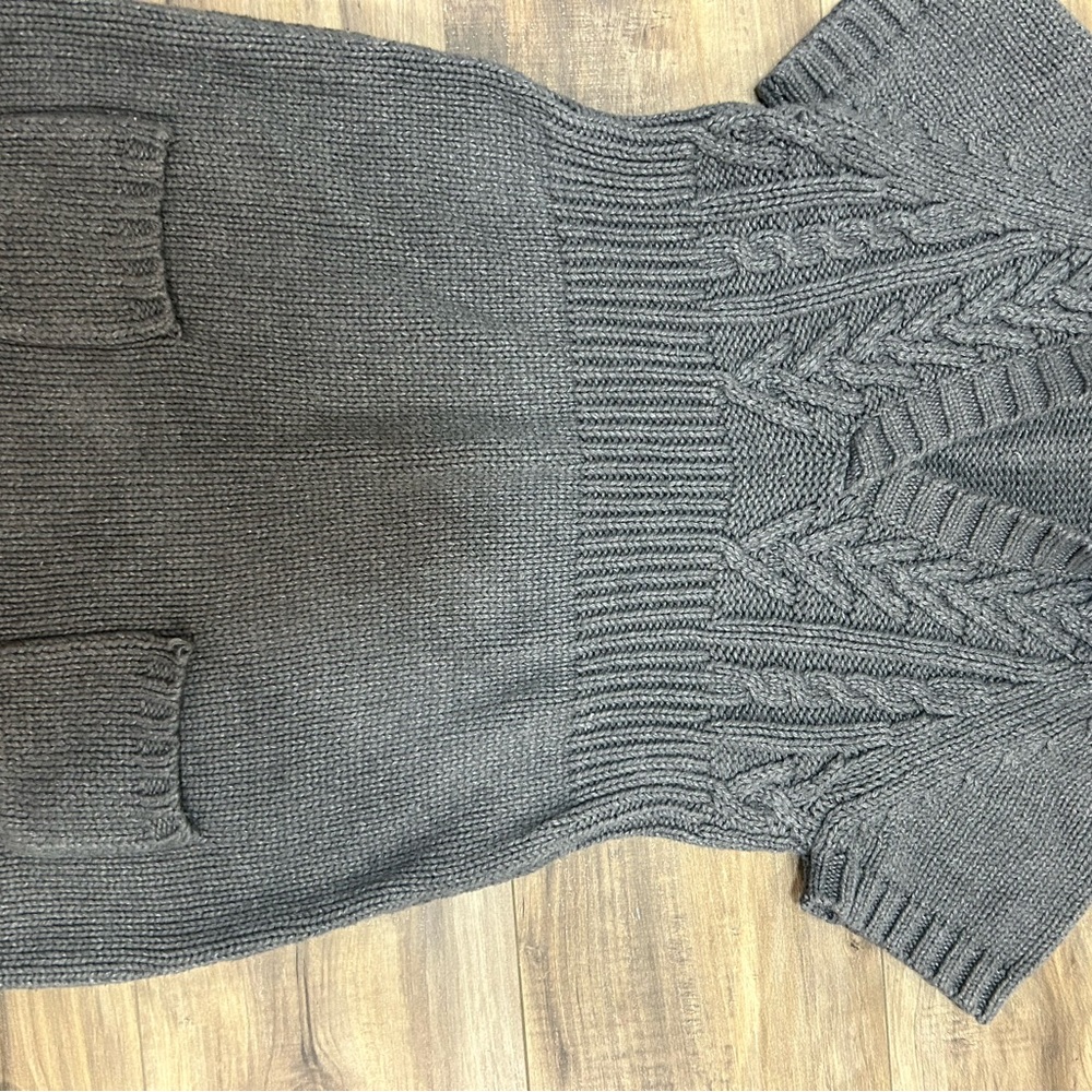 Red Camel Charcoal Gray Hooded Knit Mini Dress - Picture 4 of 6